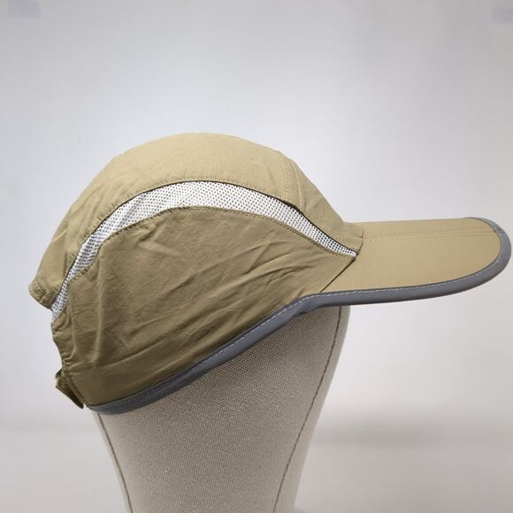 Unbranded Strapback 5 Panel Cap Tan One Size Adjustable Breathable Mesh Blank - Picture 3 of 8